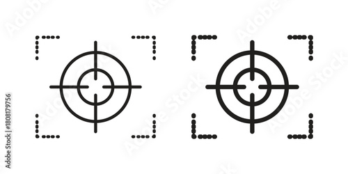 Focus icon symbols. app and web UI solid and line icon, EPS10