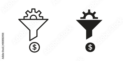 Lead generation icon symbols. app and web UI solid and line icon, EPS10