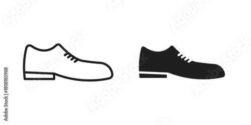 Leather shoes icon symbols. app and web UI solid and line icon, EPS10