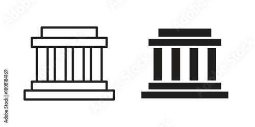 Lincoln memorial icon symbols. app and web UI solid and line icon, EPS10