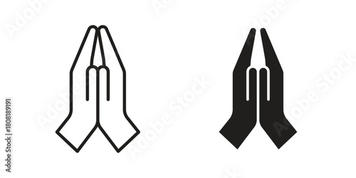 Pray icon symbols. app and web UI solid and line icon, EPS10