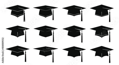 Collection of graduation caps for design needs