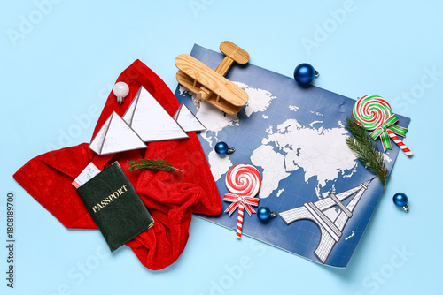 Santa bag with travel agent...