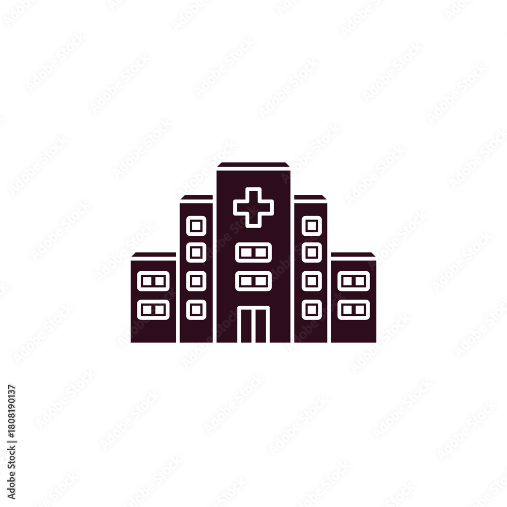 Naklejka premium Hospital Building Glyph