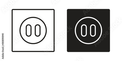 Round socket icon symbols. app and web UI solid and line icon, EPS10