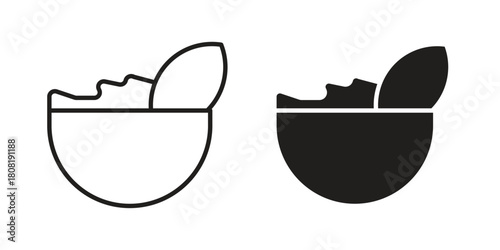 Salad icon symbols. app and web UI solid and line icon, EPS10