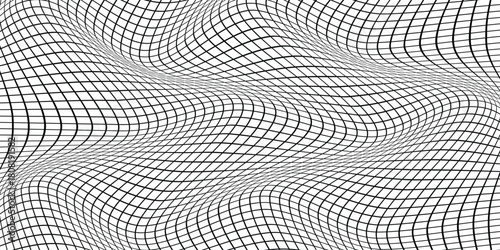 simple black thin line grid wave pattern for banner poster background.