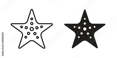 Sea star icon symbols. app and web UI solid and line icon, EPS10