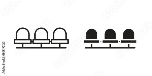 Seats icon symbols. app and web UI solid and line icon, EPS10