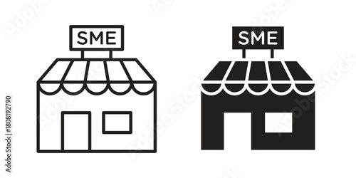 SME icon symbols. app and web UI solid and line icon, EPS10
