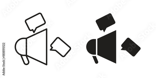 Social campaign icon symbols. app and web UI solid and line icon, EPS10