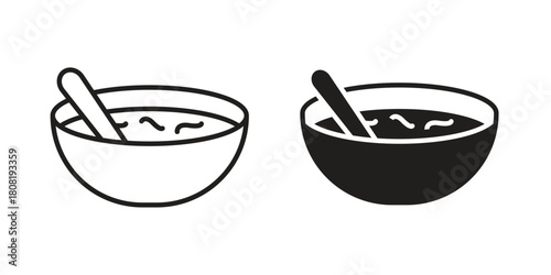 Sour soup icon symbols. app and web UI solid and line icon, EPS10