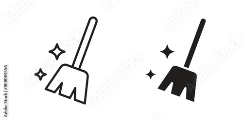 Sweeping icon symbols. app and web UI solid and line icon, EPS10