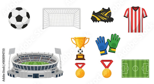 Soccer championship and sport concept illustration on a white background