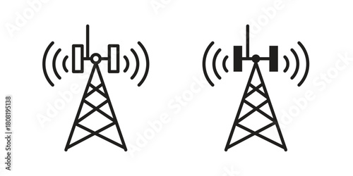 Telecom icon symbols. app and web UI solid and line icon, EPS10