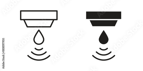 Water sensor icon symbols. app and web UI solid and line icon, EPS10