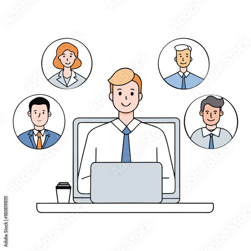 A virtual meeting where faces shine on screens, voices connect across distances, and ideas flow seamlessly in a shared digital space, keeping everyone engaged and in sync.
