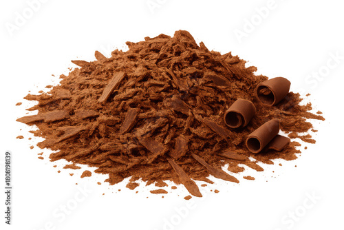 Wallpaper Mural Pile of chocolate shavings and curls, sweet dessert topping, cocoa ingredient, baking and garnishing food Torontodigital.ca