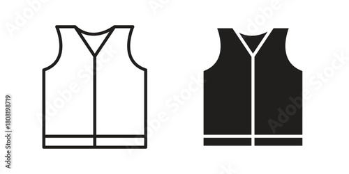 Working vest icon symbols. app and web UI solid and line icon, EPS10
