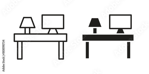 Workspace icon symbols. app and web UI solid and line icon, EPS10
