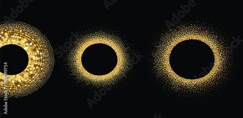 Three Stages of a Solar Eclipse A Celestial Phenomenon Illustration