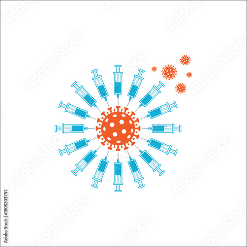 Stylized variant mpox virus icon with medical and health themes