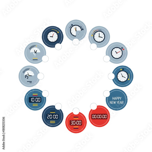 Circular Time Infographic: A Visual Representation of Time Intervals.
