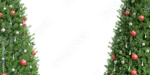 Christmas Tree Frame on transparent background 3d rendering png