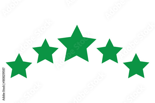 five stars customer product review icon. yellow 5 star rating feedback for website, app, ui design. transparent png and vector illustration.