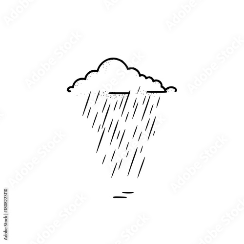 Cartoon rain cloud illustration vector drawing simple weather forecast rainy day design graphic element clipart image