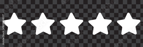 5 Stars White Light Isolated Transparent | Customer Rating | Websites Review