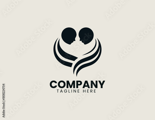 Soulmates black vector logo