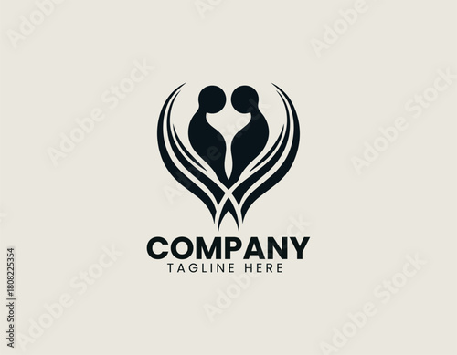 Soulmates black vector logo