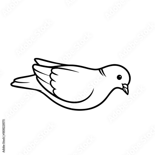 Graceful Outline A simple outline vector illustration of a dove, embodying peacefulness and freedom in its design