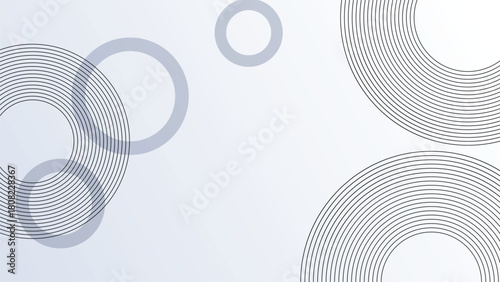 Abstract background with overlapping gray circular lines on a white surface