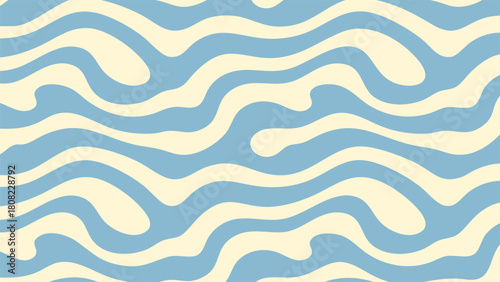 Abstract background featuring flowing blue waves on a cream colored surface