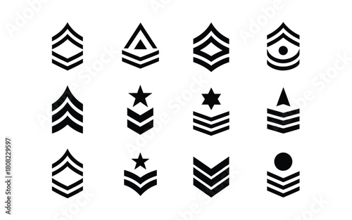 Military rank insignia chevron and star emblems military insignia rank chevrons