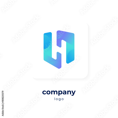 modern blue gradient shield logo