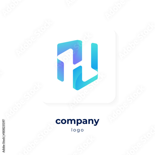 modern blue gradient shield logo