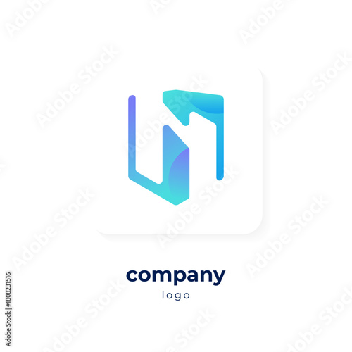 modern blue gradient shield logo