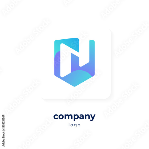 modern blue gradient shield logo