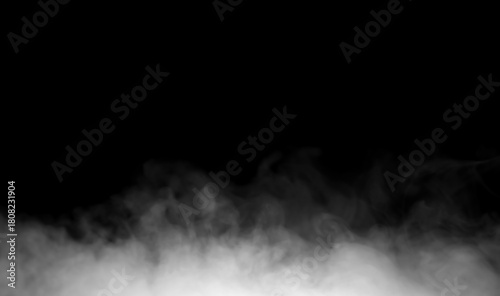 Realistic white smoke plumes rising on a black background, perfect for visual effects, product design, advertising, and creative projects that require natural vapor texture and atmospheric mood.