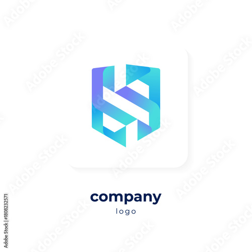 modern blue gradient shield logo