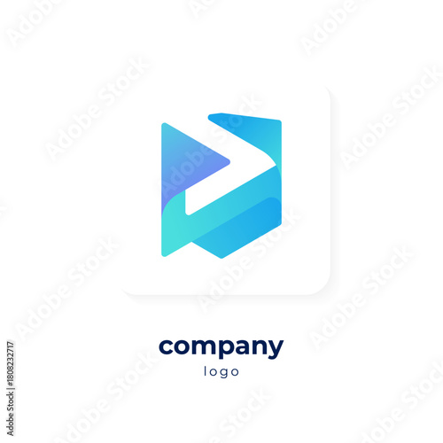modern blue gradient shield logo