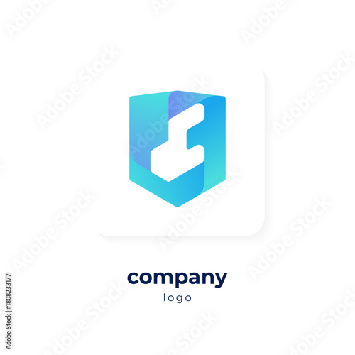 modern blue gradient shield logo