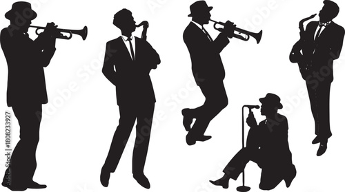 Big Band Era Musician and Crooner Silhouette Collection