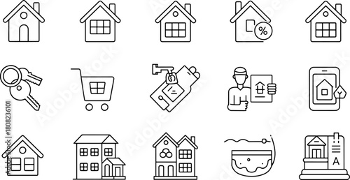 Real Estate Vector Icons Home Buying and Selling
