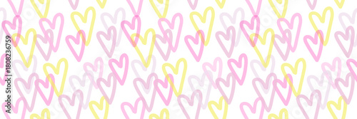 Banner for Valentine day, Loving hearts Seamless pattern Design