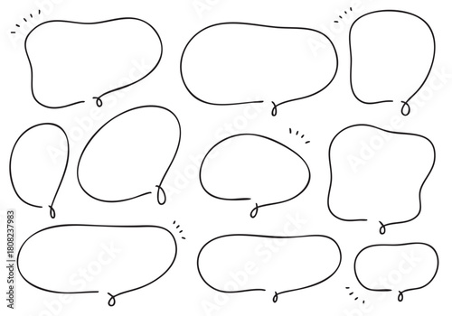 シンプルな手描きのふきだしセット