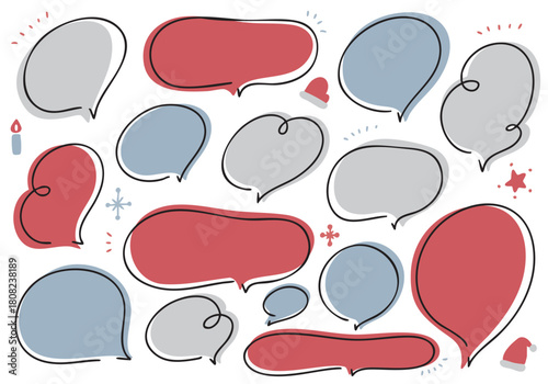 クリスマスカラーのふきだしセット